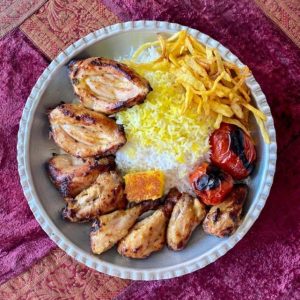 چلو جوجه کباب با استخوان